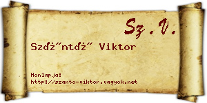 Szántó Viktor névjegykártya